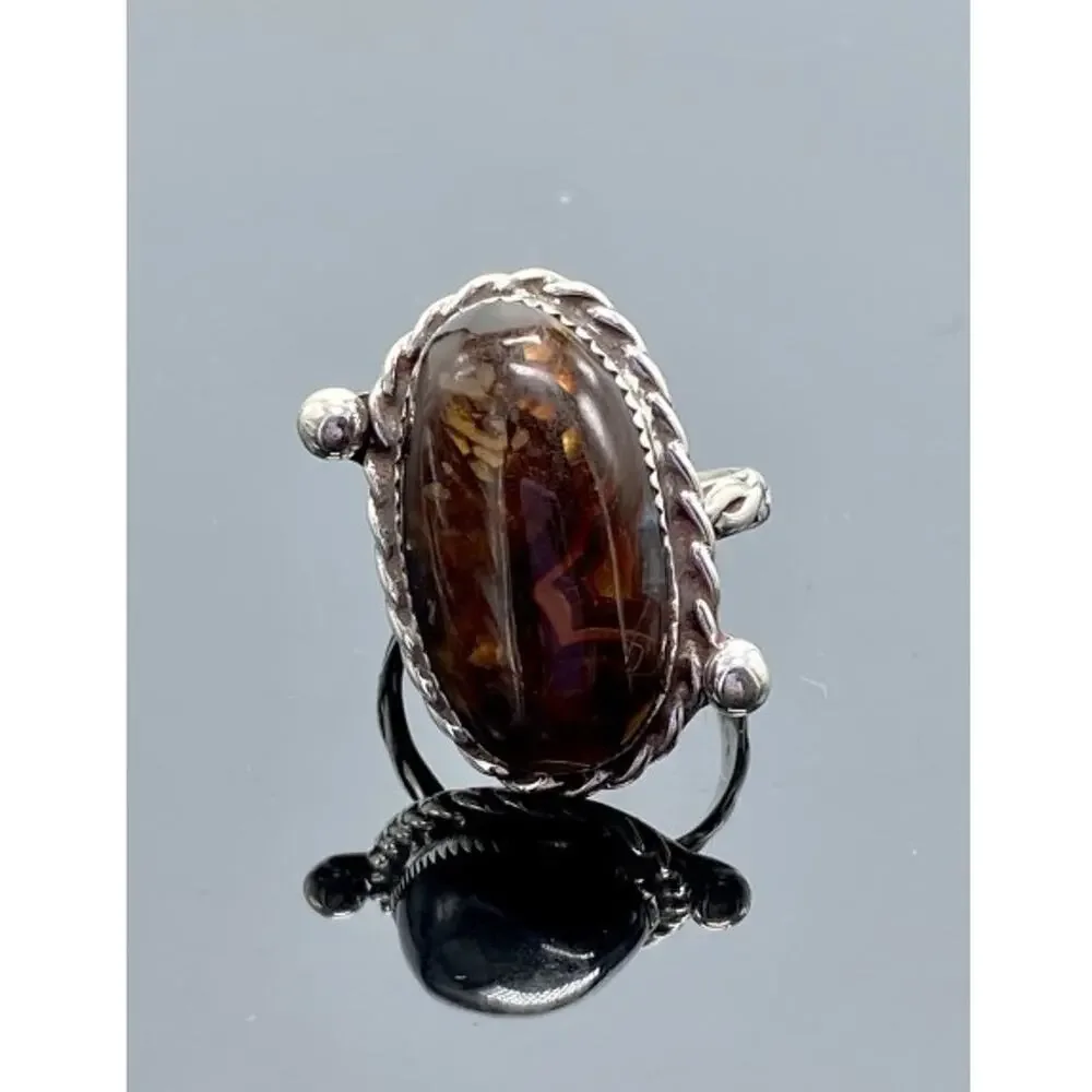 Vintage 925 Sterling Silver Jasper Ring Size 7